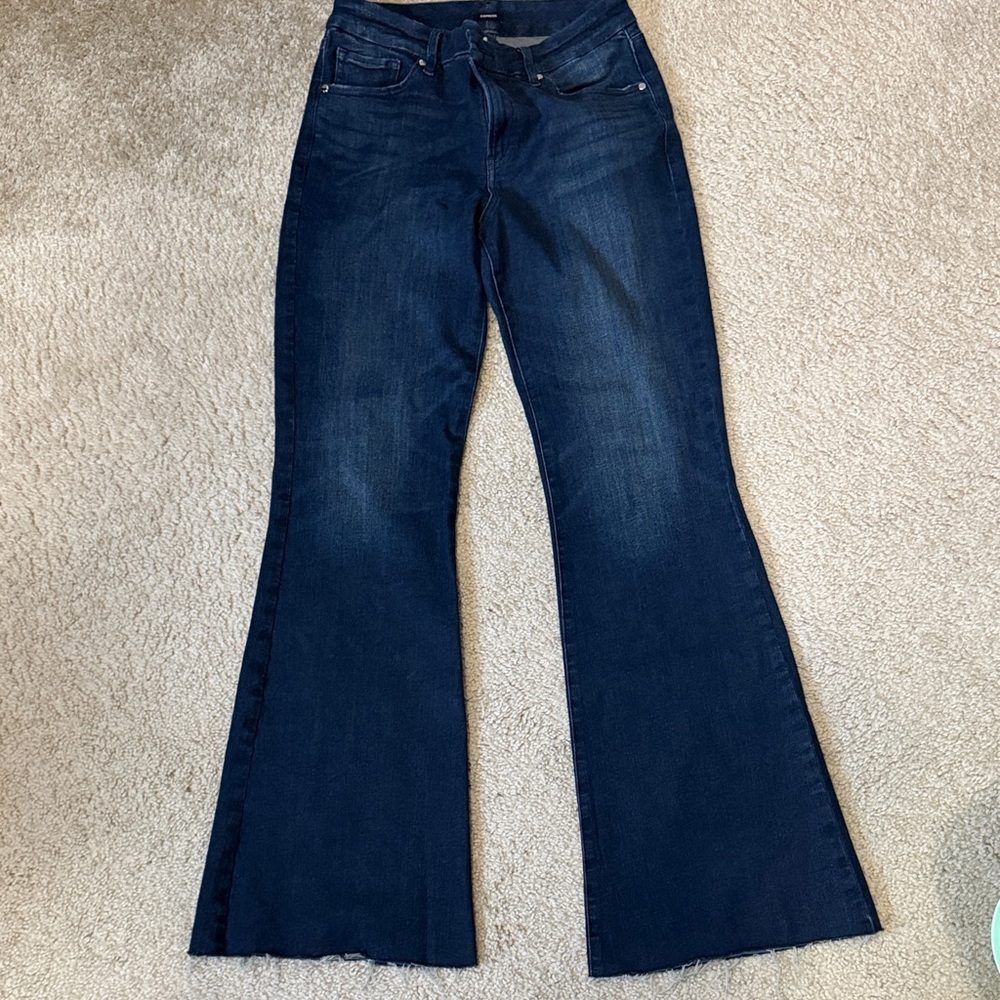 Express 70’s Flare Women's Flared Dark Blue Jeans